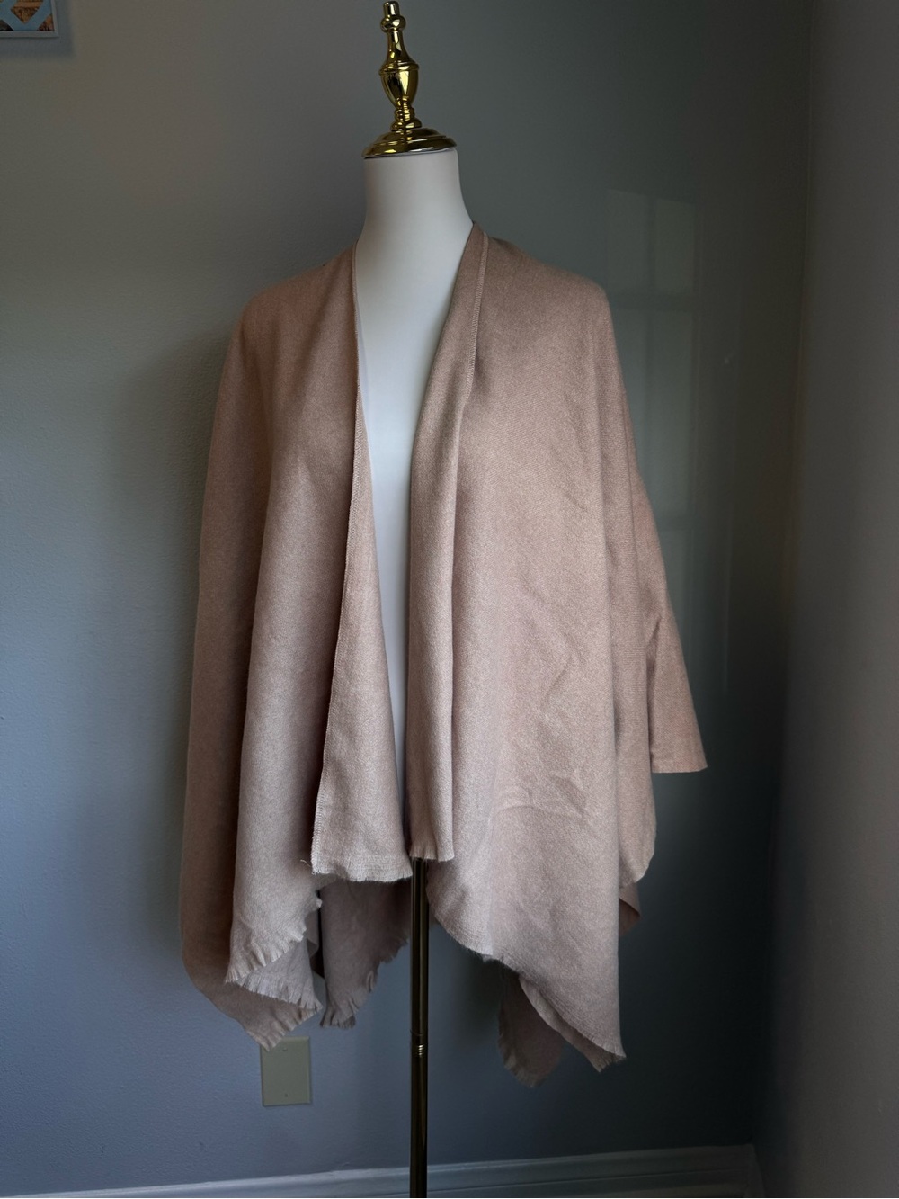 NWT Women's Lightweight Open Front Shawl Cardigan - Blush